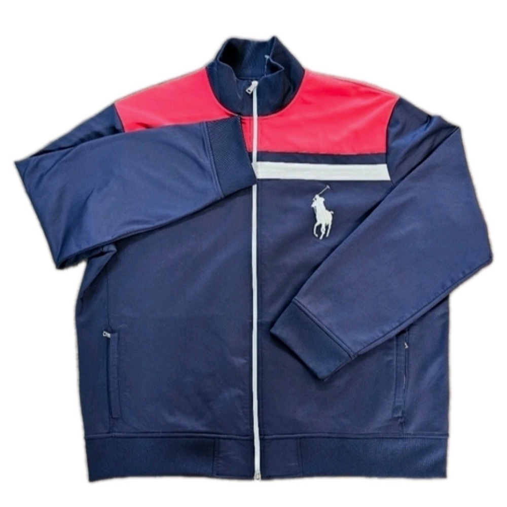 Polo by Ralph Lauren Big Pony Full Zip Blue/ Red Men's Track Jacket XXL (NWOT) - Picture 2 of 5